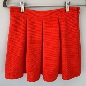 Forever 21 Orange Pleated Mini Skirt